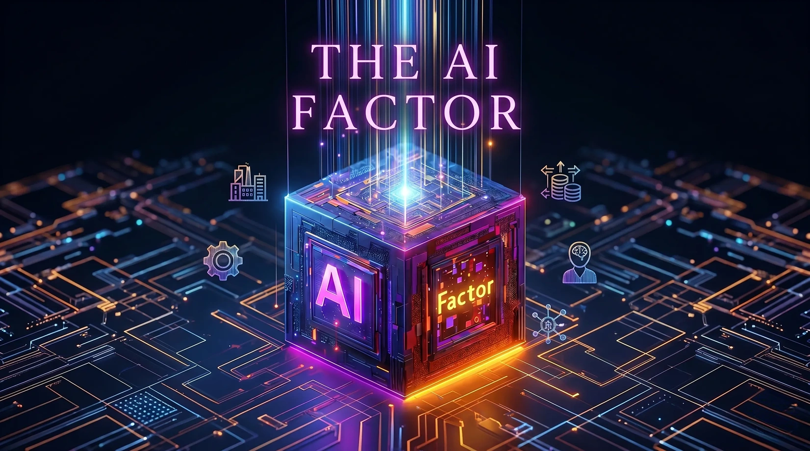 The AI Factor illustration explaining the impact of artificial intelligence on creative work, strategic thinking, automation, branding, and the future of the expert economy