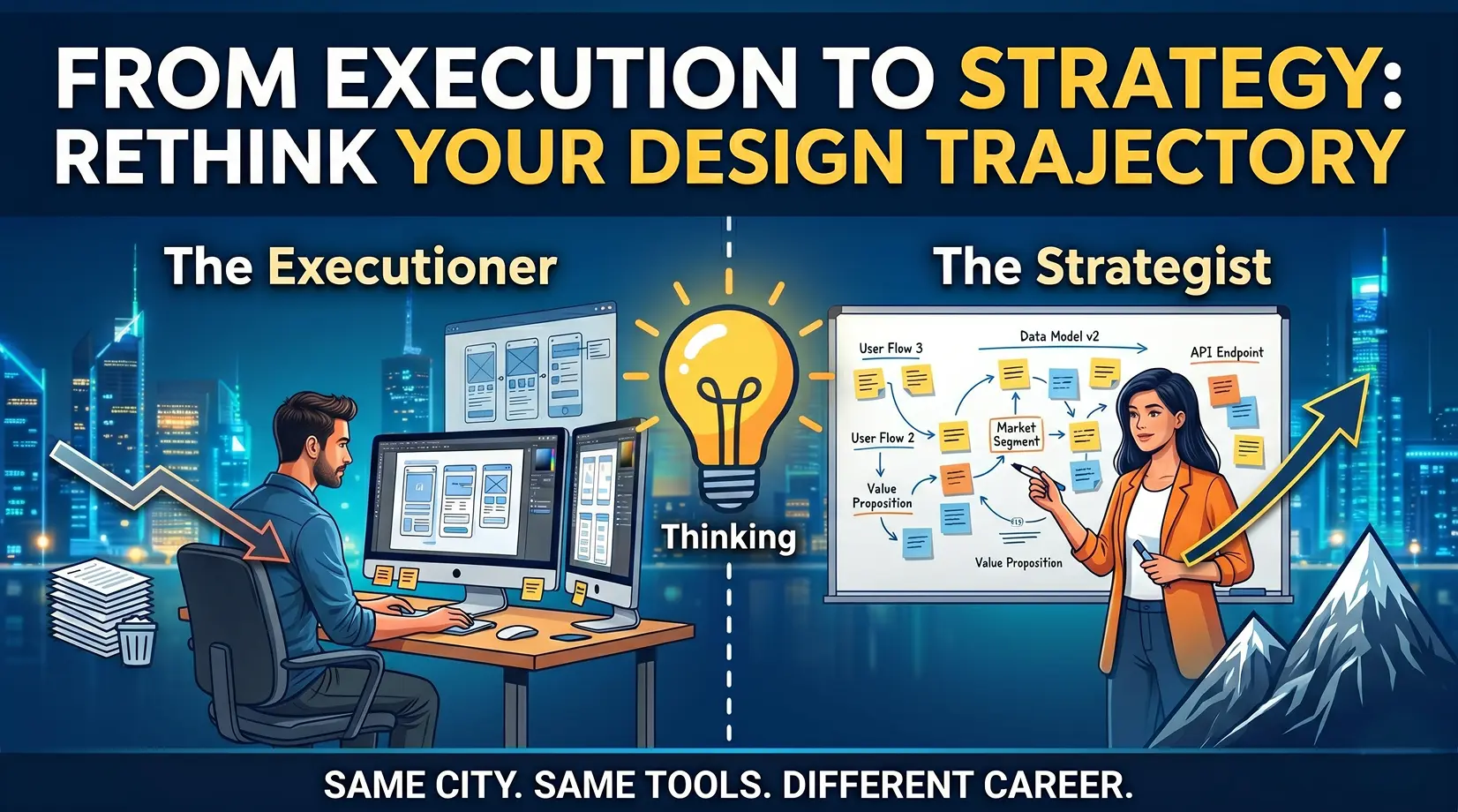 The Diagnosis Problem illustration showing strategic problem solving, diagnosis analysis, and why execution alone fails in creative and branding projects