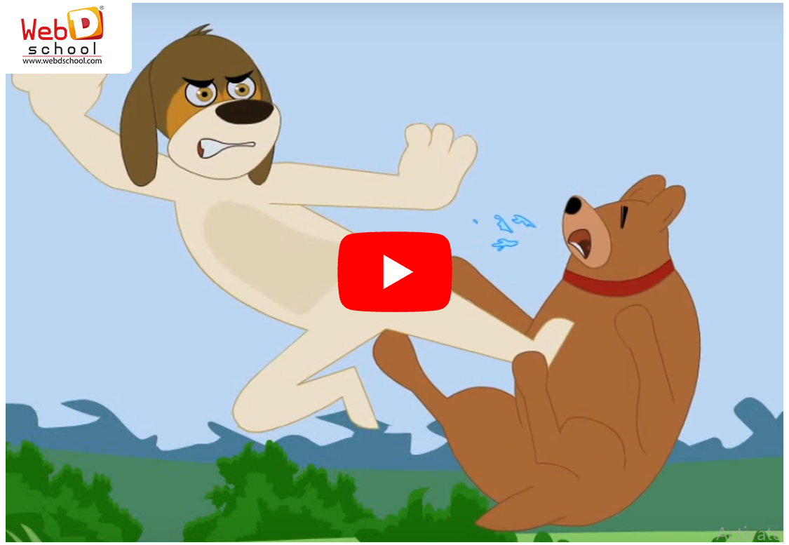 2D dog kicking animation